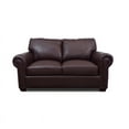 thumbnail image 2 of Bowery Hill Traditional Leather Loveseat with Chic Nailhead in Brown, 2 of 6