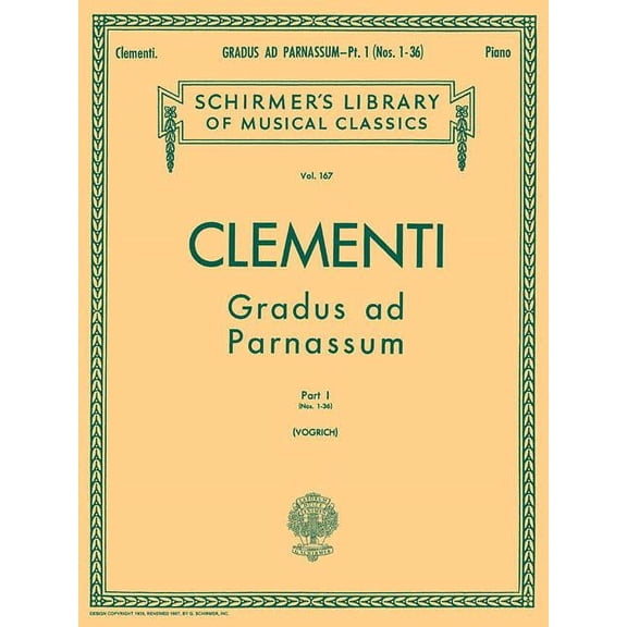 Gradus Ad Parnassum - Book 1: Schirmer Library of Classics Volume 167 Piano Solo (Paperback)