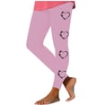 thumbnail image 3 of Feancey Sales Today Clearance Womens Casual Workout Pants Valentines Day Printed Leggings Novelty Heart Graphic High Waisted Yoga Pants Stretchy Tummy Control Skinny Tights Pink M, 3 of 7