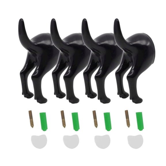 COOLHOOD 4Pcs Nordic Dog Tail Hooks Wall Mounted Coat Hat for Hanger Decorati