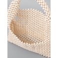 thumbnail image 3 of Zhuge Bolso de hombro tejido para mujer, bolso de mano tejido, bolso de mano tejido elegante para playa de verano, bolsos de hombro de 9,64 x 1,96 x 6,1 pulgadas (blanco), 3 of 5