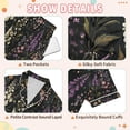 thumbnail image 4 of FORMRS Kids Short Sleeve Top and Pants Pajama Set Unisex Satin 2-Piece Sleepwear, Sizes 7-8Y, Purple Floral Pattern, 4 of 8