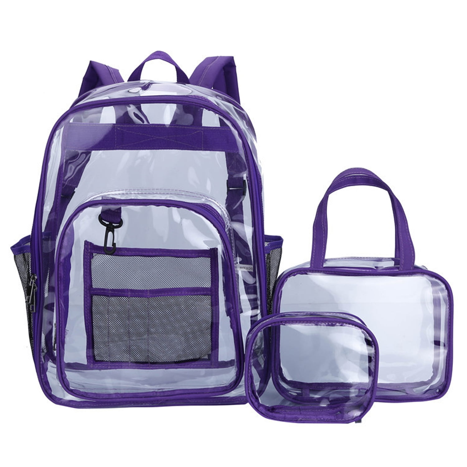Inadays Waterproof Clear Backpack Set, Heavy Duty PVC Transparent Large