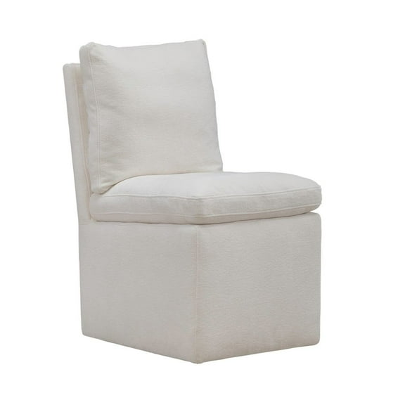 Liberty Furniture Accent Dining Chair with Castors - Squared Back - Ivory Upholstry