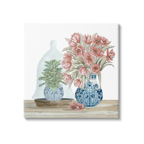 Stupell Floral Arrangement Ornate Vase Botanical & Floral Painting Gallery Wrapped Canvas Print Wall Art