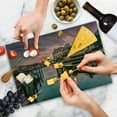 thumbnail image 4 of Cityscape Cutting Board, Colorful Sunrise over Venetian Bay Naples Florida Apartments Trees Waterscape, Decorative Tempered Glass Cutting and Serving Board, Large Size, Purple Green, by Ambesonne, 4 of 5