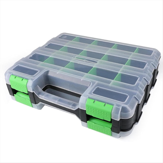 Caja Organizadora de Herramientas Multiusos con 34 Compartimentos. Contenedor para Guardar Herramientas, Tuercas, Piezas Pequeñas y Tornillos.