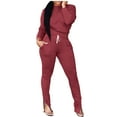 thumbnail image 2 of GERsome Womens Casual 2 Piece Tracksuit Outfits Long Sleeve Pullover Sweatshirt Jogger Pants Sweatsuits Set, 2 of 5