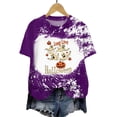 thumbnail image 4 of Akiihool Womens Tshirts Graphic Womens Long Sleeve Tops Casual Shirts for Women Fall Flower Printed T Shirt Crewneck Floral Tee Purple,M, 4 of 5