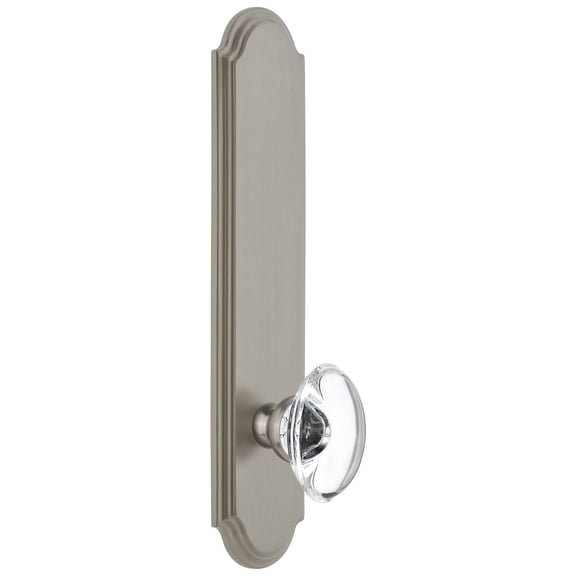 Grandeur Arcpro_Tp_Prv_234_Rh Arc Solid Brass Tall Plate Rose Right Handed Privacy Door