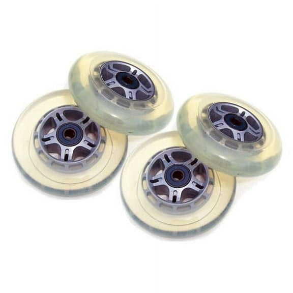 4 Clear Wheels W/Abec7 Bearings for RAZOR SCOOTER 100mm