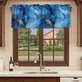 thumbnail image 6 of Blue Marble Curtain Valances for Windows, Kitchen Valance Window Treatments Panel 2 Pack, Modern Yellow Ink Painting Abstract Rod Pocket Short Curtains for Bathroom Bedroom 60 x 18 Inch, 6 of 8