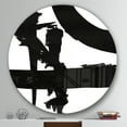 thumbnail image 3 of Designart 'Black & White Crossing Paths I' Geometric Metal Circle Wall Art, 3 of 3