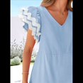 thumbnail image 4 of Vestido Midi Informal de Verano 2025 para Mujer, con Escote en V, Corta, Volantes, Corte A, . Azul XL, 4 of 10