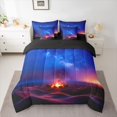 thumbnail image 3 of Manfei Desert Campfire King Bedding 7pcs,Gradient Starry Sky King Bed in a Bag,Blue Purple, 3 of 6