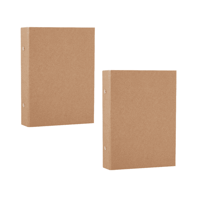 2Pcs A5 Refillable Ring Binder,A5 Kraft Paper Binder Tray with 2 Rings To Add Loose Sheets,A5 Kraft Paper Folders