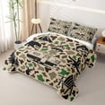 thumbnail image 3 of Catabedysis Camo Camping Quilt Full,Wildlife Camper Pattern Full Bedspread Sets For Boys,Green Beige,3 Pieces, 3 of 7
