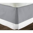thumbnail image 3 of Luxury 1 Piece Split Corner Two Tone Tailored Bed Skirt, Twin XL Size 15 Inch Deep Pocket, 100% Egyptian Cotton, 800 Thread Count, Solid White/Silver Color., 3 of 3