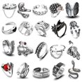thumbnail image 1 of Vintage Punk Anillos Conjunto Lindo Animal Apertura Dedo Anillo Paquete Gótico Apilable Anillos Para Mujeres Hombres Y Niñas 20 Piezas Advancent AP005757-00, 1 of 6