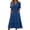 Dark Blue, variant on Summer Dresses for Women 2026 V Neck Short Sleeve Smocked Waist Casual Flowy A Line Comfy Midi Dresses with Pockets White L