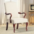 thumbnail image 2 of Comfort Pointe Derby Beige Jacquard Fabric Solid Wood Gooseneck Arm Chair, 2 of 3