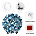 thumbnail image 4 of Picia Sea Turtle Life Pattern Bone China Decorative Plate – Wall Decor with Stand and Adhesive, Elegant Ornament for Living Room, Office, or Entryway-7in, 4 of 6
