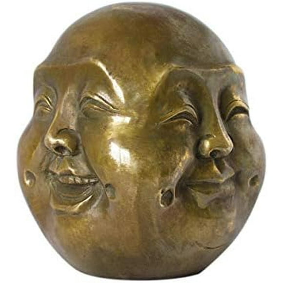 Buddha Head Statue Four Faces Pleasure Anger Sorrow Joy Brass Home Decor Lucky Gift Bronze Bronze Bronze