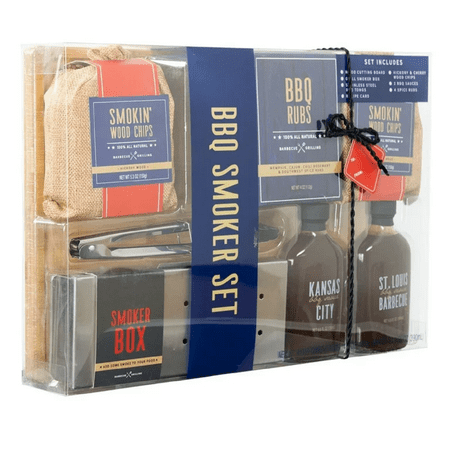 The Modern Gourmet FD-58517 Ultimate BBQ Smoker Gift Set with Wooden Cutting Board
