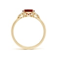 thumbnail image 2 of ANGARA Lab Grown 1 Ct Classic East-West Oval Ruby Side Stone Engagement Ring for Women in 14K Yellow Gold (Size-7x5mm) | July Birthstone, Anniversary, Jewelry Gift for Women | Lab-Grown Ruby Ring, 2 of 7