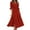 Red, variant on Gspmoly Women Dresses, Women'S Fashion Half Sleeve V-Neck Loose Solid Ankle Dress Long Split Dress Party Dresses for Women Deals of The Day