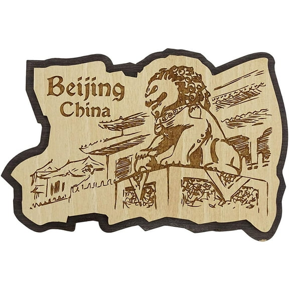 Printtoo Wooden Engraved Beijing China Fridge Magnet Souvenir Gift Collectibles