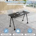 thumbnail image 2 of Folding Conference Room Table, Foldable Conference Tables with Silent Wheels, Modern Mobile Space Saving Training Table for Office (61.0in 2 Black2), 2 of 7