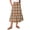Orange, variant on Delconic Ladies' plaid printed casual elastic waist drawstring skirt Black L