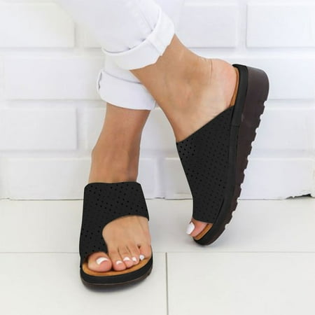 LoyisViDion Clearance Sandals for Women Women Dressy Comfy Platform Casual Shoes Summer Beach Travel Slipper Flip Flops Special offers Black 4