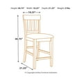 thumbnail image 6 of Signature Design by Ashley Ralene Counter Height Upholstered Barstool, Set of 2, Medium Brown, 6 of 6