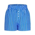 thumbnail image 5 of Letdown Women's Striped Boxer Shorts Summer Spring Y2K Lounge Sleep Casual Beach Pj Bottoms Pockets Ruffle Waist Shorts, 5 of 7