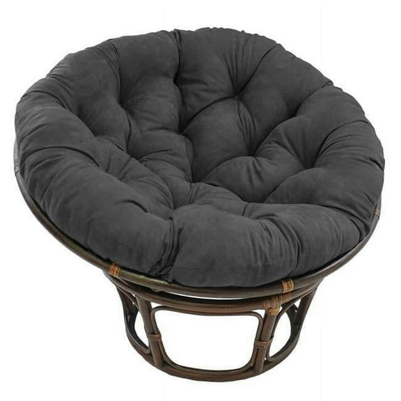 Blazing Needles 93302-52-MS-GY 52 in. Solid Microsuede Papasan Cushion, Steel Grey