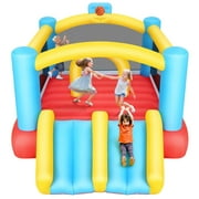 Adnoom Children's Inflatable Bounce House Indoor Outdoor Bouncy Jumping Castle with Large Jumping Area, Slide, 480w Blowe, Portable Backyard Toddler Bouncer Castle for Birthday Party Gifts