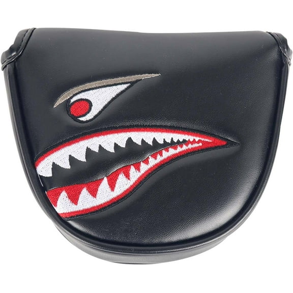 Shark Half Round Hat Cover Golf Club Mallet Putter Head Cover for Creative Cartoon Animal Pattern Synthetic Leather Golf Clubs Headcovers