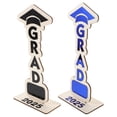 thumbnail image 1 of WHAMVOX 2pcs Wooden Graduation Tabletop Decoration Decorative Centerpiece For Graduates, 1 of 6