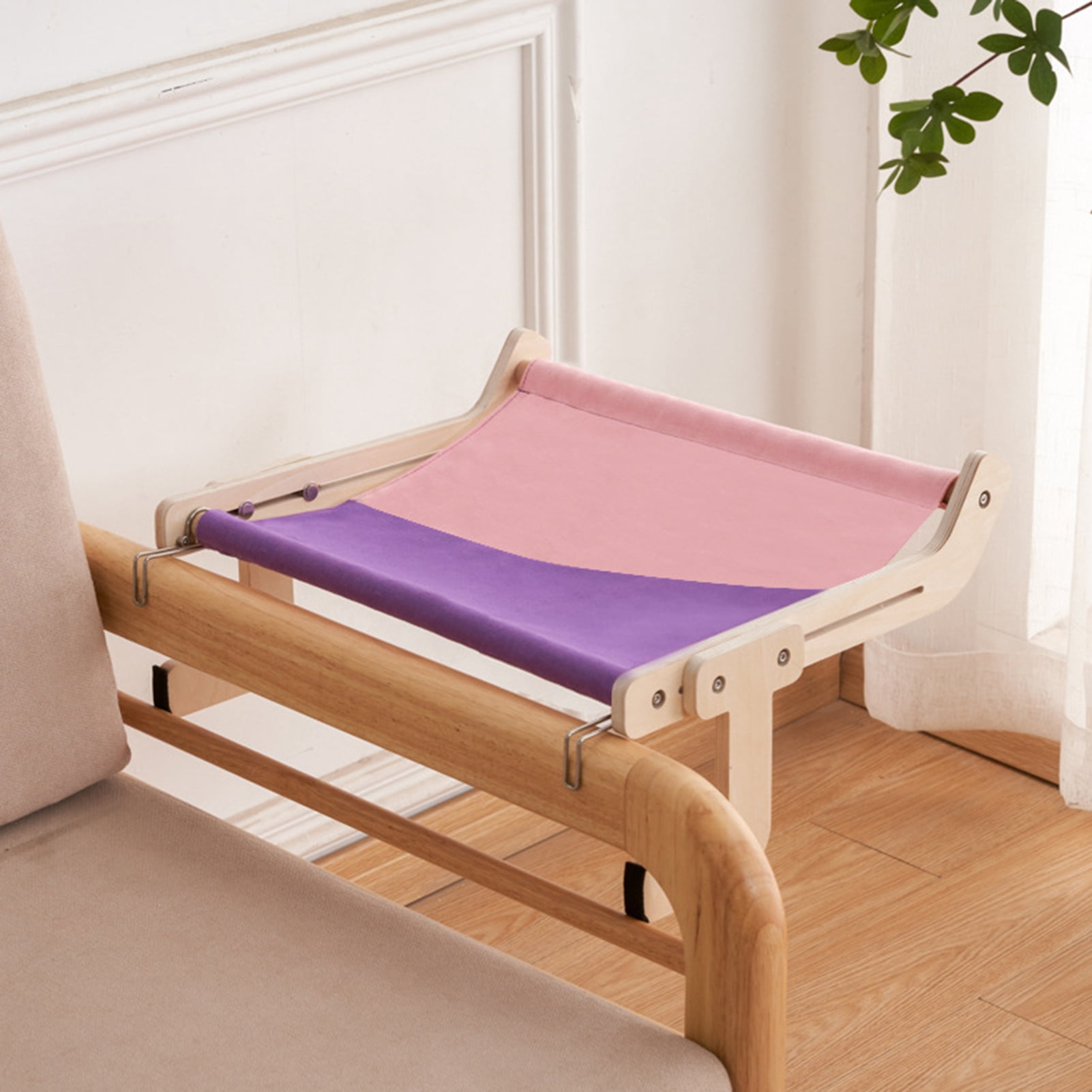 Hanging Cat Hammock Removable Seat Soft Strong Load Bearing Convenient Wall Pet Cat Hammock Pet Supplies-Purple