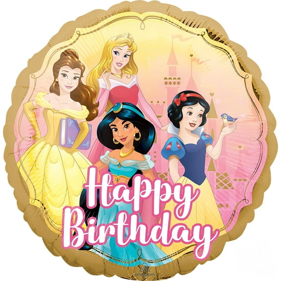 Disney Princess Happy Birthday Authentic Licensed Theme Foil / Mylar Balloon 18" ( Each )