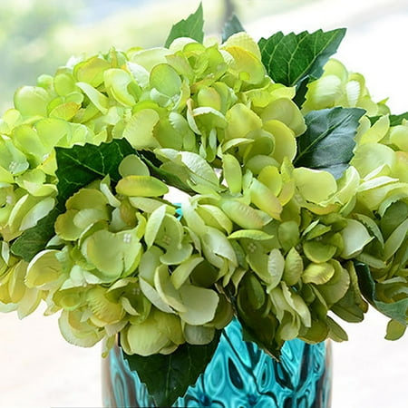 Red Orange Green - Artificial flower fake flower single sea shell hydrangea flower arrangement small orange wine red wedding home decoration desktop decoration BL98 green