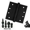 thumbnail image 2 of EMBASSY Door Hinge 4 x 4 Solid Brass Matte Black with Flat Tips, 2 of 7