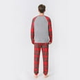 thumbnail image 4 of Yuanyu Christmas Pajamas Sets Matching Family Parent-child PJ's with Letter and Plaid Printed Long Sleeve Tee and Bottom Loungewear, 4 of 11