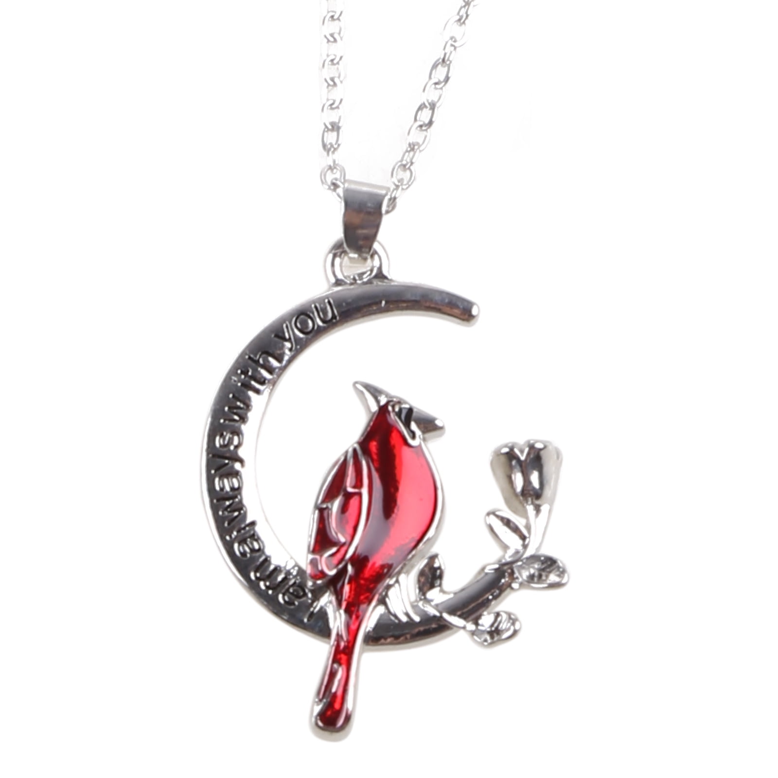 BYDOT Red Cardinal Bird Jewelry Pendant Necklace Inspirational Memorial Christmas New Year Gifts