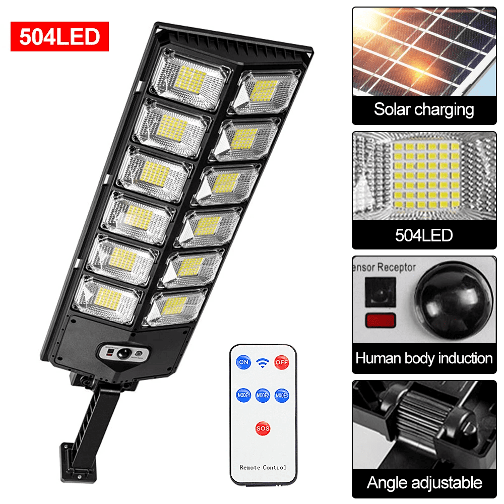 Super Bright Outdoor Solar Street Light Motion Sensor Lamp Commercial Dusk To Dawn Road Lamp