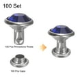 thumbnail image 3 of 100pcs Crystal Rivets 8mm Rhinestone Rivets Rapid Stud Rivets for Clothing Leather Crafting, Azure, 3 of 6