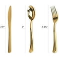 thumbnail image 6 of 125-Piece White and Gold Fancy Plastic Plates Disposable with Silverware, Elegant Dinnerware for Weddings, Holiday Party China, Set of 25 Dinner + Salad Plates, 25 Spoons, 25 Forks, 25 Knives, 6 of 7