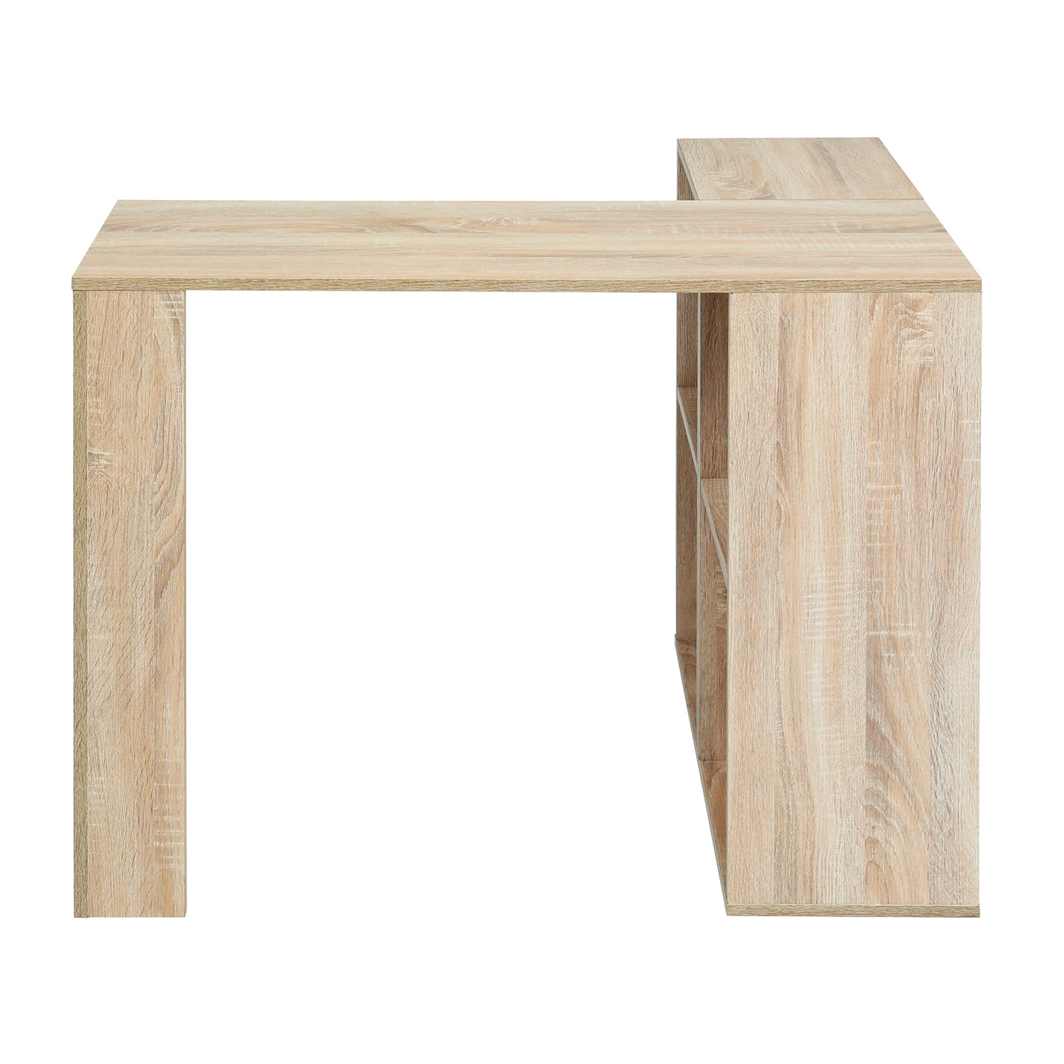 Kepooman L-shaped Computer Desk, Wooden Desk Corner Computer Desk With Two Open Shelves for Company Office, Home Office, Wood Color Kepooman L-shaped Computer Desk, Wooden Desk Corner Computer Desk With Two Open Shelves for Company Office, Home Office, Wood Color